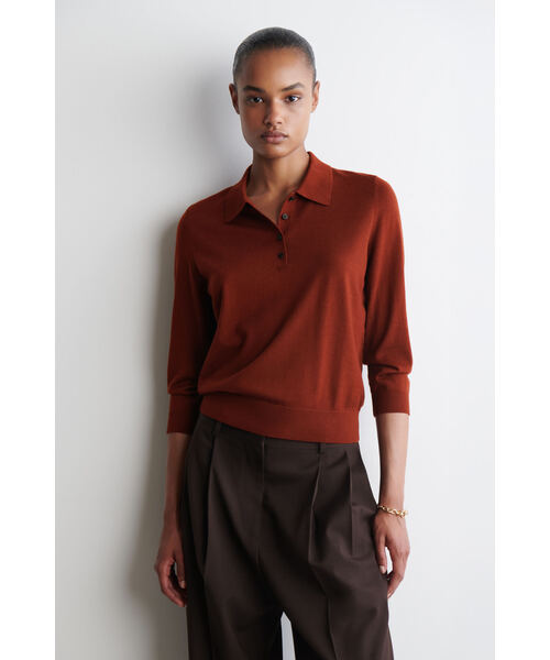 メリノウールニットポロ（ポロシャツ）｜COS（コス）のファッション