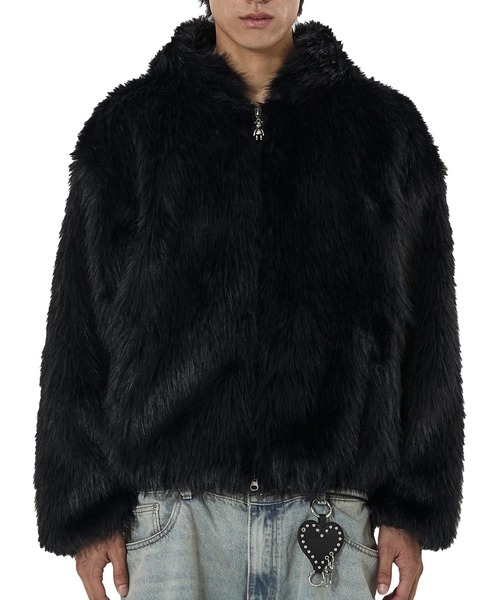 OY(オーワイ)の「『OY/オーワイ』WILD FUR HOODIE JACKET/ワイルドファーフーディージャケット(その他アウター・レディース・ブラウン/ブラック・FREE)」の3枚目の写真