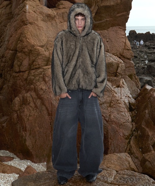 セール】『OY/オーワイ』WILD FUR HOODIE JACKET/ワイルドファー