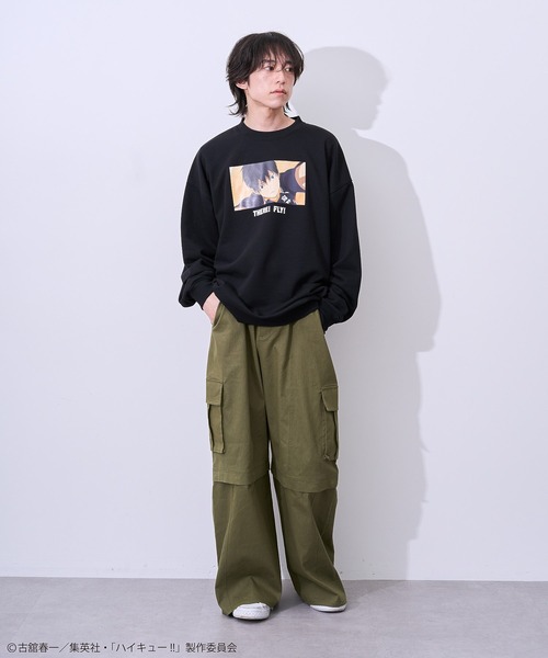 Green Parks(グリーンパークス)の「ハイキュー!! 影山トレーナー(スウェット・レディース・ブラック・FREE)」の5枚目の写真