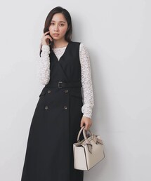 index | トレンチディティールワンピース【洗濯機洗い可/イージーアイロン/防シワ】(ワンピース)