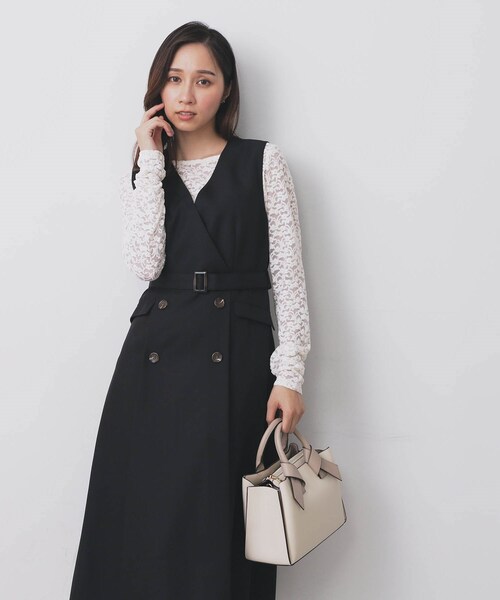 セール】トレンチディティールワンピース【洗濯機OK/イージーアイロン