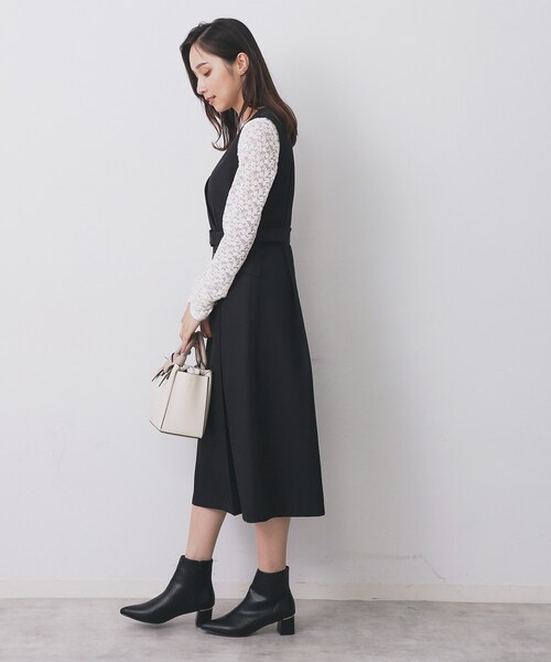 index（インデックス）の「トレンチディティールワンピース【洗濯機OK/イージーアイロン/防シワ】（ワンピース・レディース・キャメル/グリーン系/ブラック・38/36/42/40）」の6枚目の写真