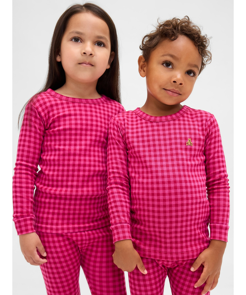GAP(ギャップ)の「オーガニック ブラッシュドコットン パジャマセット (幼児・ベビー)(ルームウェア/パジャマ・キッズ・レッド/マルチ/ピンク・80cm/90cm/95cm/110cm/105cm/100cm)」の2枚目の写真