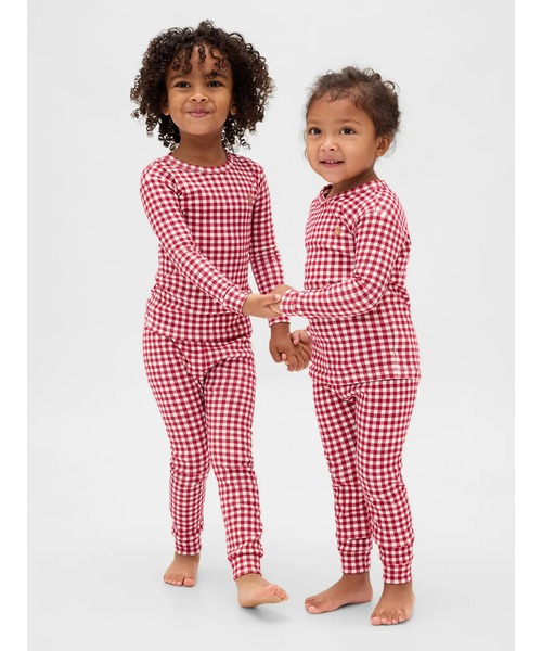 GAP(ギャップ)の「オーガニック ブラッシュドコットン パジャマセット (幼児・ベビー)(ルームウェア/パジャマ・キッズ・レッド/マルチ/ピンク・80cm/90cm/95cm/110cm/105cm/100cm)」の1枚目の写真