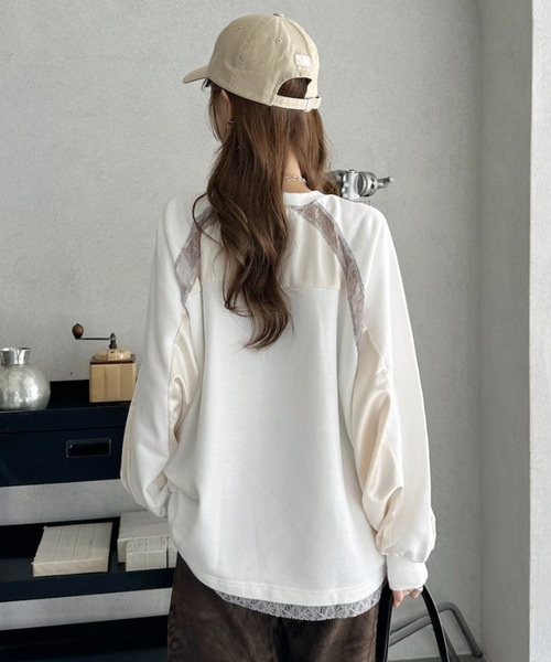 Ada.（エイダ）の「サテンレース使い ロゴ刺繍 長袖 ゲームシャツ（Tシャツ/カットソー・レディース・ホワイト/レッド/ネイビー/ブラック・FREE）」の13枚目の写真