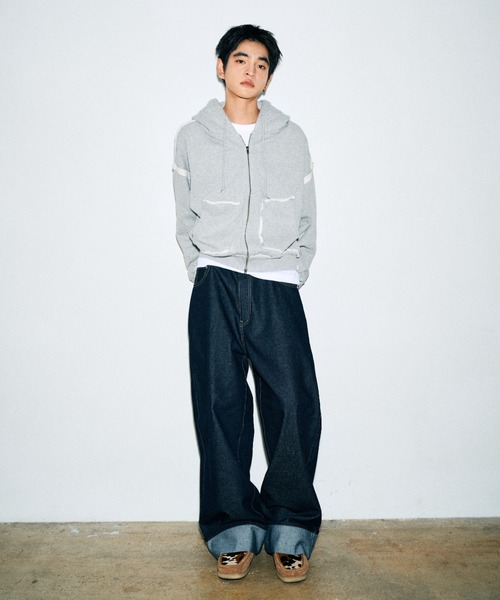 Elanque(エランク)の「roll-up denim/ロールアップデニム(デニムパンツ・メンズ・インディゴブルー/ライトブルー・LARGE/MEDIUM/SMALL)」の8枚目の写真