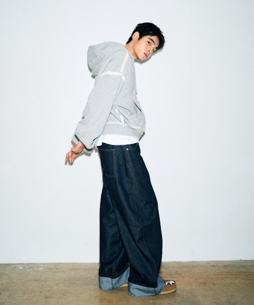 Elanque(エランク)の「roll-up denim/ロールアップデニム(デニムパンツ・メンズ・インディゴブルー/ライトブルー・LARGE/MEDIUM/SMALL)」の11枚目の写真