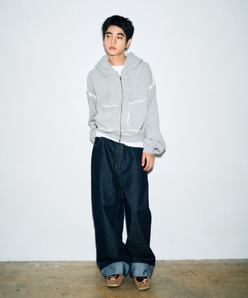 Elanque(エランク)の「roll-up denim/ロールアップデニム(デニムパンツ・メンズ・インディゴブルー/ライトブルー・LARGE/MEDIUM/SMALL)」の9枚目の写真