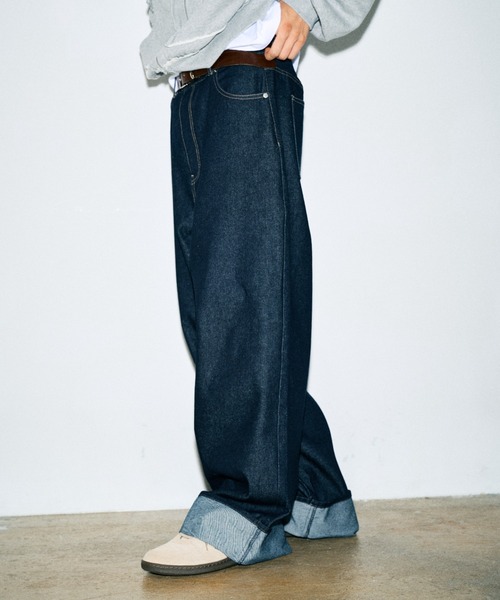 Elanque(エランク)の「roll-up denim/ロールアップデニム(デニムパンツ・メンズ・インディゴブルー/ライトブルー・LARGE/MEDIUM/SMALL)」の6枚目の写真