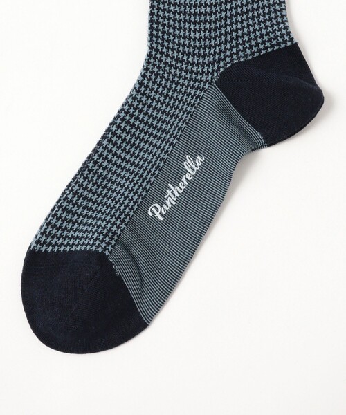 BEAMS F（ビームスエフ）の「Pantherella / ウールナイロン ハウンドトゥース ソックス（ソックス/靴下・メンズ・ブラック/ワイン/ネイビー・SMALL/MEDIUM）」の7枚目の写真