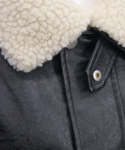 clear（クリア）の「ボア付きレザーロング丈ブルゾン［大人 カジュアル 着回し力抜群］≪AW新作≫（ブルゾン・レディース・ブラウン/ライトブラウン/ブラック・F）」の10枚目の写真