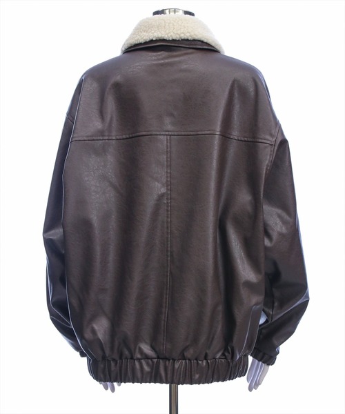 clear（クリア）の「ボア付きレザーロング丈ブルゾン［大人 カジュアル 着回し力抜群］≪AW新作≫（ブルゾン・レディース・ブラウン/ライトブラウン/ブラック・F）」の17枚目の写真