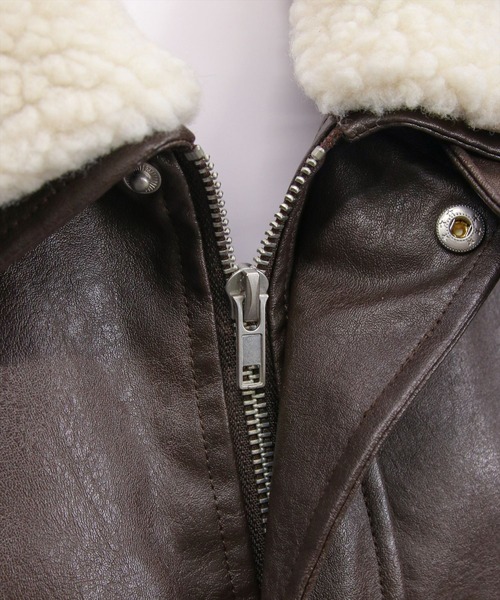 clear（クリア）の「ボア付きレザーロング丈ブルゾン［大人 カジュアル 着回し力抜群］≪AW新作≫（ブルゾン・レディース・ブラウン/ライトブラウン/ブラック・F）」の20枚目の写真