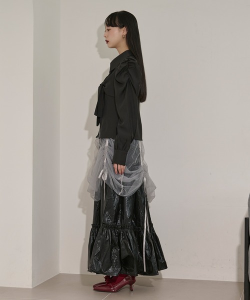 Ezick（エジック）の「2way tulle layered メタリックティアードスカート（スカート・レディース・ブラック/パープル・FREE）」の22枚目の写真