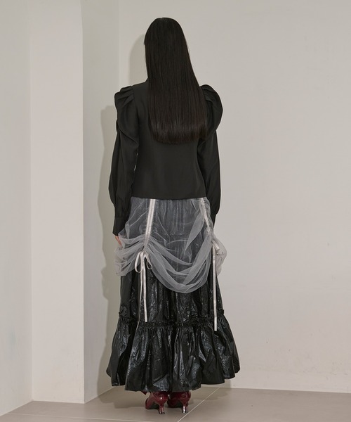 Ezick（エジック）の「2way tulle layered メタリックティアードスカート（スカート・レディース・ブラック/パープル・FREE）」の20枚目の写真