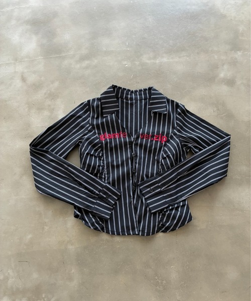 SHAGGIE（シャギー）の「【ViVi掲載】刺繍入りピンストライプ長袖シャツ（シャツ/ブラウス・レディース・ホワイト/ブラック・FREE）」の10枚目の写真