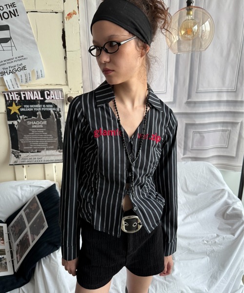 SHAGGIE（シャギー）の「【ViVi掲載】刺繍入りピンストライプ長袖シャツ（シャツ/ブラウス・レディース・ホワイト/ブラック・FREE）」の20枚目の写真