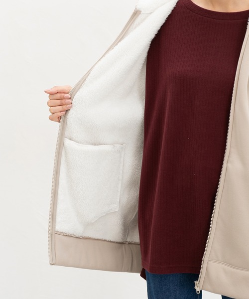 Honeys（ハニーズ）の「【ハニぽか】裏ボアロングパーカー（パーカー・レディース・グリーン/杢グレー/ベージュ/スミクロ・M/LL/L/3L/S）」の20枚目の写真