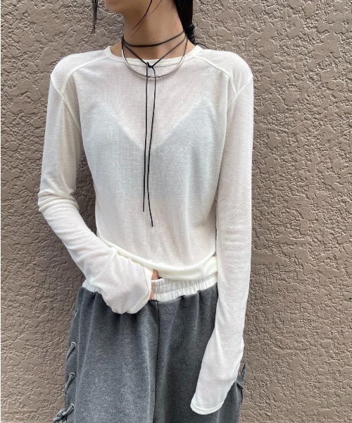 あいしる シアーリブ切り替えロンティー（Tシャツ/カットソー）｜AIC.（エーアイ