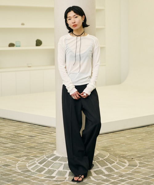 シアーリブ切り替えロンティー（Tシャツ/カットソー）｜AIC.（エーアイ
