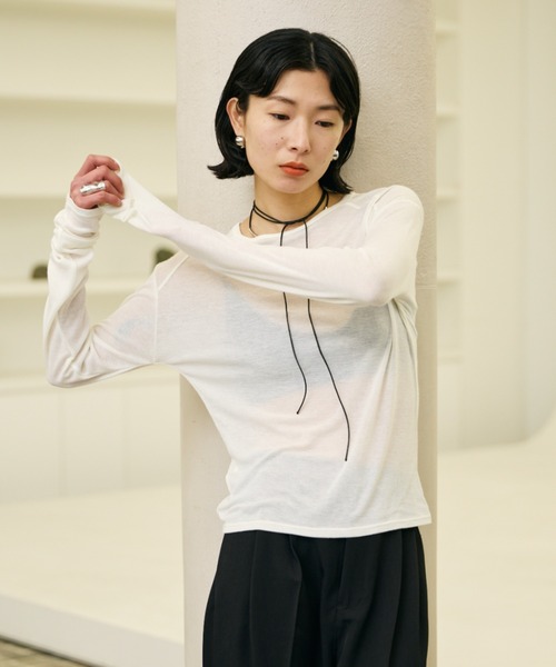 シアーリブ切り替えロンティー（Tシャツ/カットソー）｜AIC.（エーアイ