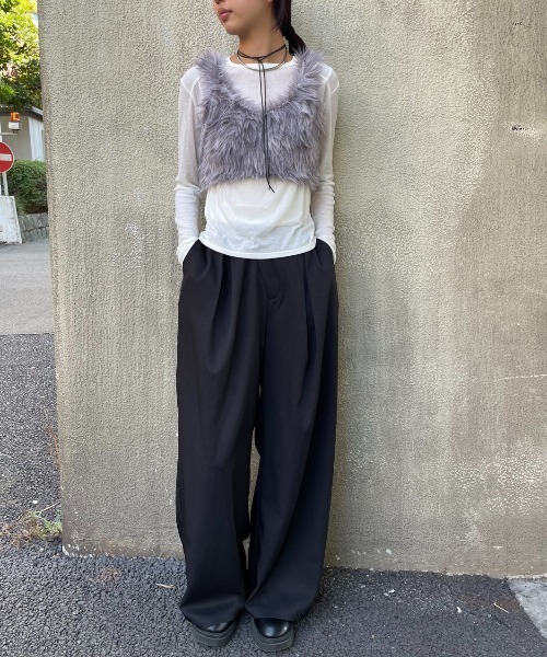 シアーリブ切り替えロンティー（Tシャツ/カットソー）｜AIC.（エーアイ