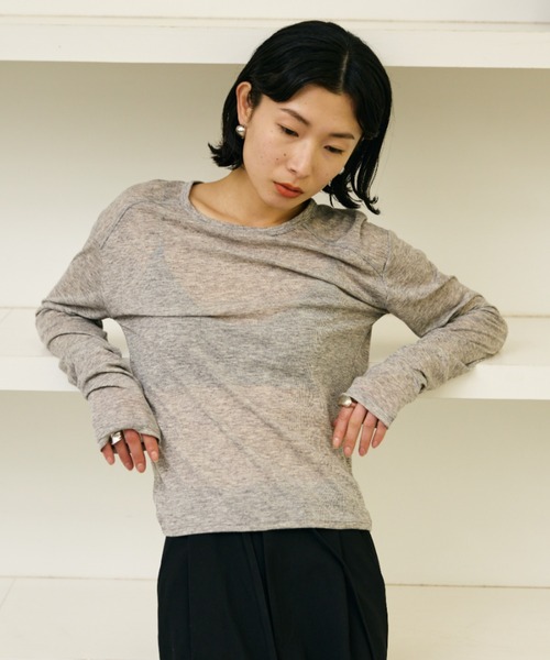 ‪AriRi様　ロンT シアーリブ切り替えロンティー（Tシャツ/カットソー）｜AIC.（エーアイ
