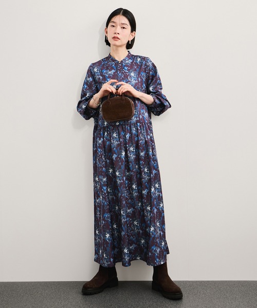 ニュアンスフラワープリントワンピース（ワンピース）｜LE