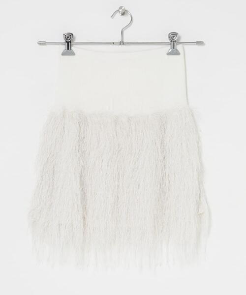 URBAN RESEARCH ROSSO WOMEN（アーバンリサーチ　ロッソ）の「フェザーフリンジニットビスチェ（ニット/セーター・レディース・ブラック/オフホワイト・FREE）」の5枚目の写真