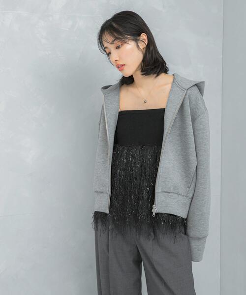 URBAN RESEARCH ROSSO WOMEN（アーバンリサーチ　ロッソ）の「フェザーフリンジニットビスチェ（ニット/セーター・レディース・ブラック/オフホワイト・FREE）」の10枚目の写真