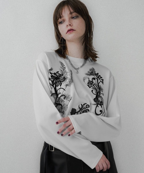 HARE ハレ フローラル ボタニカル アート 花柄 開襟 オープンカラーシャツ フラワーシシュウT(HARE)（Tシャツ⁄カットソー）｜HARE（ハレ）の