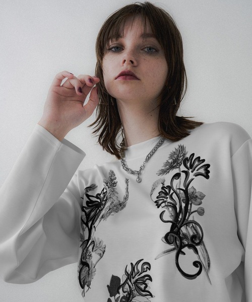 HARE(ハレ)の「フラワーシシュウT(HARE)(Tシャツ/カットソー・レディース・グリーン/ホワイト/ブラック・FREE)」の16枚目の写真