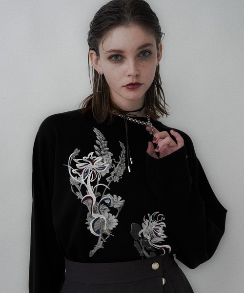 HARE(ハレ)の「フラワーシシュウT(HARE)(Tシャツ/カットソー・レディース・グリーン/ホワイト/ブラック・FREE)」の19枚目の写真