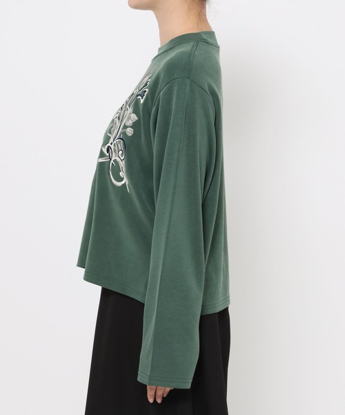 HARE(ハレ)の「フラワーシシュウT(HARE)(Tシャツ/カットソー・レディース・グリーン/ホワイト/ブラック・FREE)」の12枚目の写真