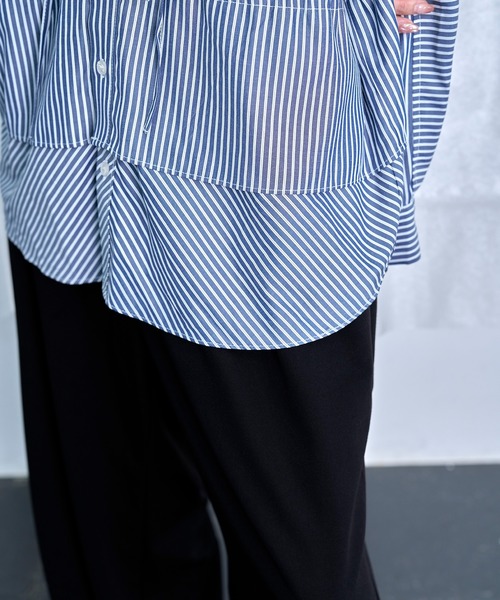 Nora Lily(ノラリリー)の「【Nora Lily】Stripe Panel Relaxed Pants(スラックス・メンズ・ブラック/グレー・FREE)」の6枚目の写真
