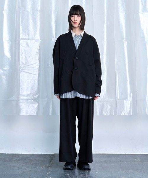 Nora Lily(ノラリリー)の「【Nora Lily】Stripe Panel Relaxed Pants(スラックス・メンズ・ブラック/グレー・FREE)」の7枚目の写真