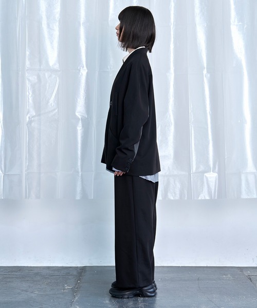 Nora Lily(ノラリリー)の「【Nora Lily】Stripe Panel Relaxed Pants(スラックス・メンズ・ブラック/グレー・FREE)」の8枚目の写真