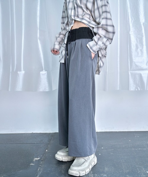 Nora Lily(ノラリリー)の「【Nora Lily】Stripe Panel Relaxed Pants(スラックス・メンズ・ブラック/グレー・FREE)」の11枚目の写真