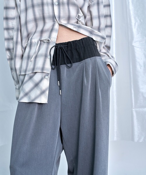 Nora Lily(ノラリリー)の「【Nora Lily】Stripe Panel Relaxed Pants(スラックス・メンズ・ブラック/グレー・FREE)」の13枚目の写真