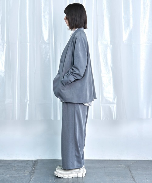Nora Lily(ノラリリー)の「【Nora Lily】Stripe Panel Relaxed Pants(スラックス・メンズ・ブラック/グレー・FREE)」の16枚目の写真