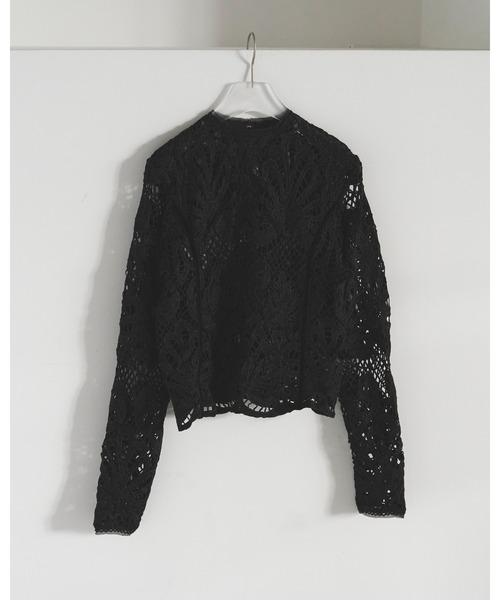 新品タグ付き⭐︎anuke⭐︎Vneck Lace Blouse ブラック anuke