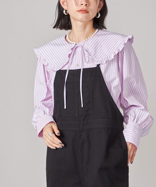 セール】SHIPS NINE CASE:〈手洗い可能〉ビッグ カラー ブラウス