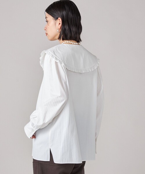 A&S ブラウス セール】SHIPS NINE CASE:〈手洗い可能〉ビッグ カラー ブラウス