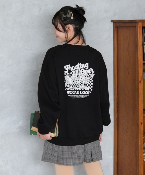 GLOBAL WORK（グローバルワーク）の「USAガーリーグラフィックスウェット/AND YUA ANY/581117（スウェット・キッズ・チャコールグレー/アイボリー/グレー系その他/ブラック系/ミント/ブラック/ブルー系その他4・SMALL/MEDIUM）」の2枚目の写真