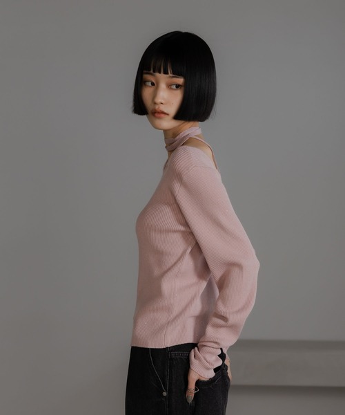 LOWRYS FARM(ローリーズファーム)の「スパンコールラメPOLS 591244(ニット/セーター・レディース・ブラック/アイボリー/ブラウン系その他/ピンク系その他・FREE)」の8枚目の写真