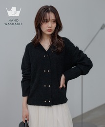 【手洗い可能】モヘアWキンボタンカーディガン491831