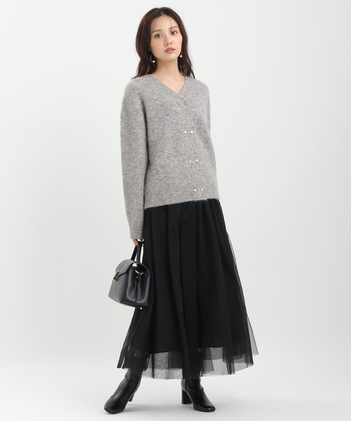 セール】【手洗い可能】モヘアWキンボタンカーディガン491831