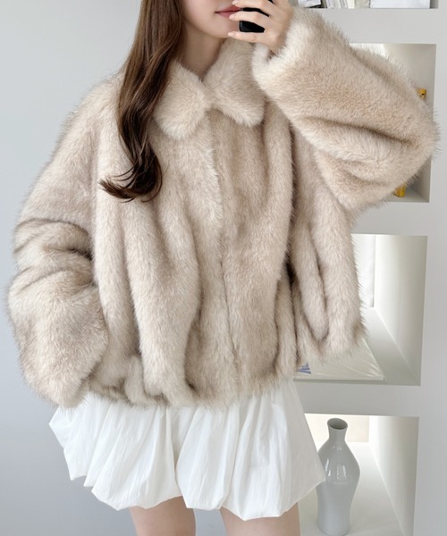 セール】ビッグカラー ファージャケット（その他アウター）｜Ada