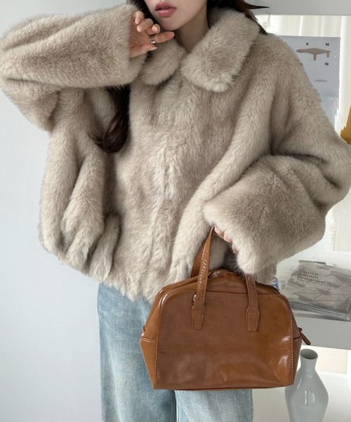 セール】ビッグカラー ファージャケット（その他アウター）｜Ada